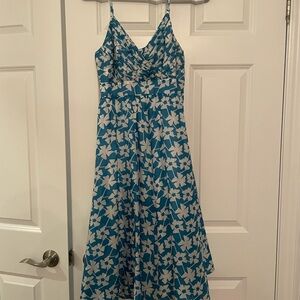 Tristan Strapless Blue and White Floral Dress